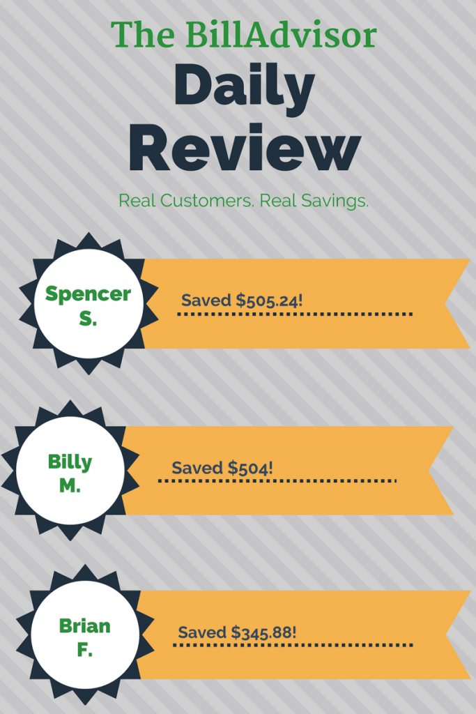 daily BillAdvisor review 4.24.2017 top savers on monthly bills