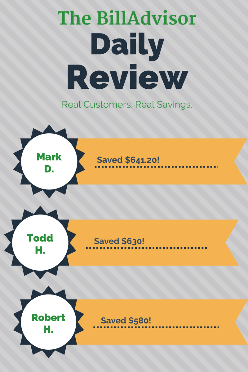 how much money BillAdvisor saved 3 members on the daily BillAdvisor review 5.9.2017