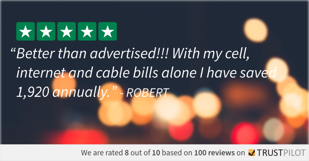 BillAdvisor review from customer on TrustPilot