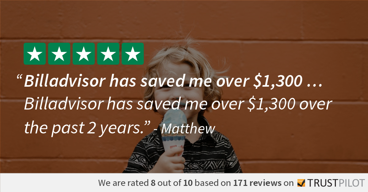 Trustpilot review of BillAdvisor in daily review 2-5-18