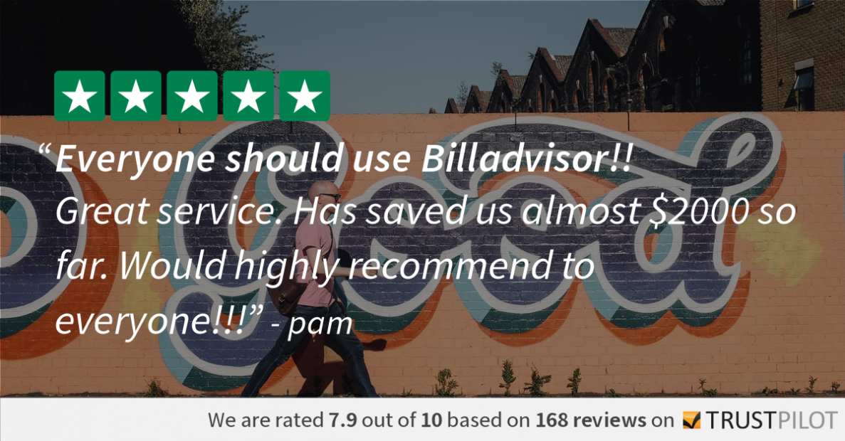 Pam's Trustpilot comments on BillAdvisor service in daily review 1-30-18