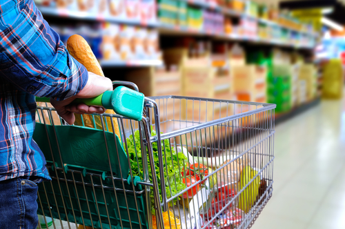 man grocery shopping