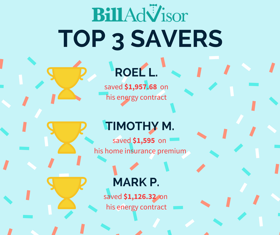 biggest BillAdvisor savers of the daily review 2-21-18