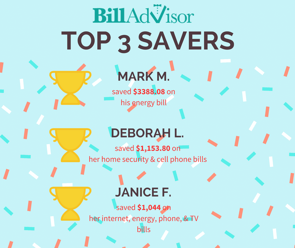 top savers in BillAdvisor Daily Review 2-20-18